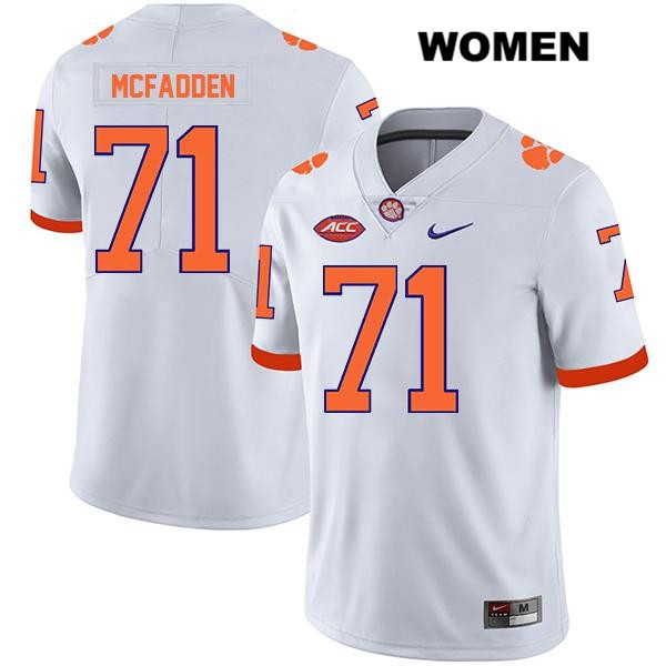 Women's Clemson Tigers #71 Jordan McFadden Stitched White Legend Authentic Nike NCAA College Football Jersey LHL5846UZ